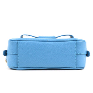 Prada Leather Ribbon Shoulder Bag Small Bag Light Blue 1NF674