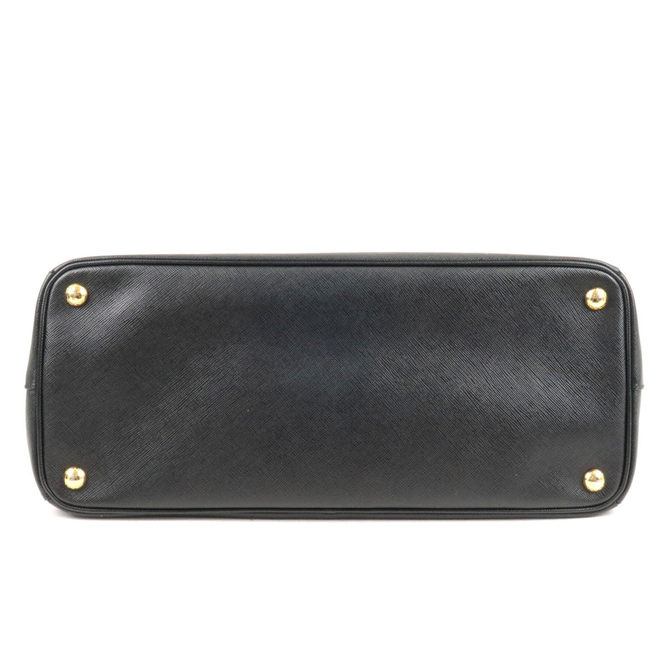 Prada Logo Leather Hand Bag Tote Bag Black BN1786