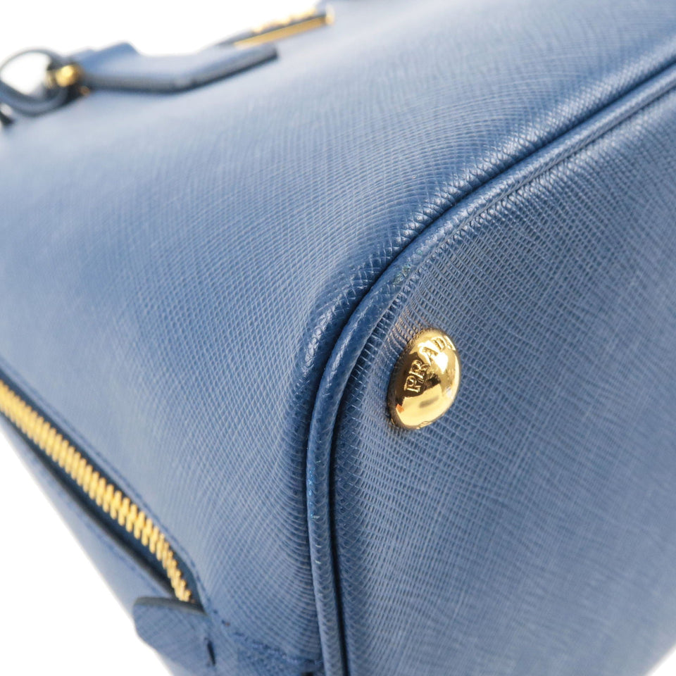 Prada Logo Leather 2Way Bag Shoulder Bag Bluette Blue 1BA837