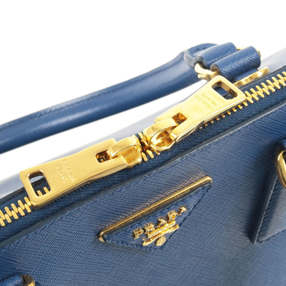 Prada Logo Leather 2Way Bag Shoulder Bag Bluette Blue 1BA837