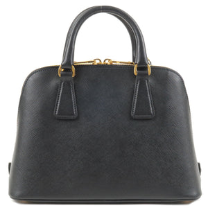 Prada Logo Leather 2Way Hand Bag Shoulder Bag NERO Black BL0838