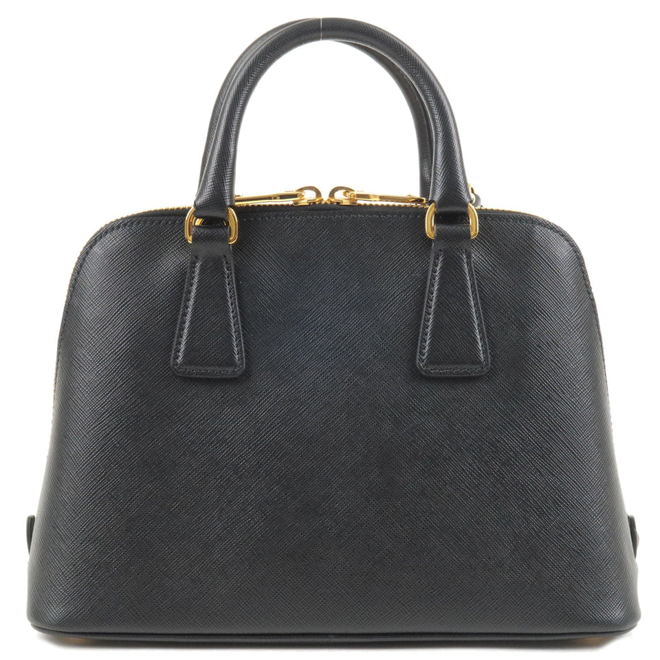 Prada Logo Leather 2Way Hand Bag Shoulder Bag NERO Black BL0838