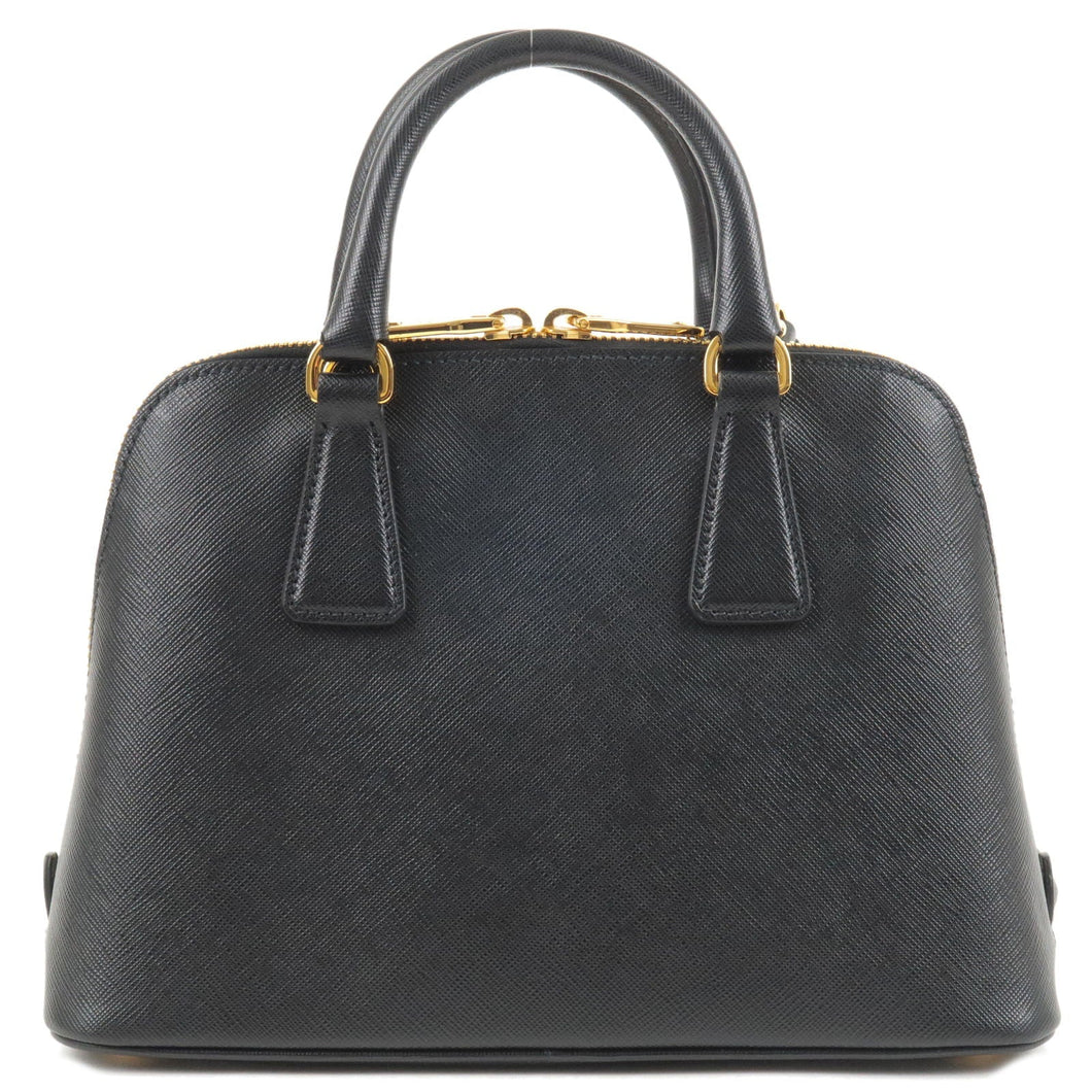 Prada Logo Leather 2Way Hand Bag Shoulder Bag NERO Black BL0838