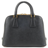Prada Logo Leather 2Way Hand Bag Shoulder Bag NERO Black BL0838