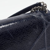 Dior Navy Blue Crinkled Patent Leather Medium Diorama Shoulder Bag