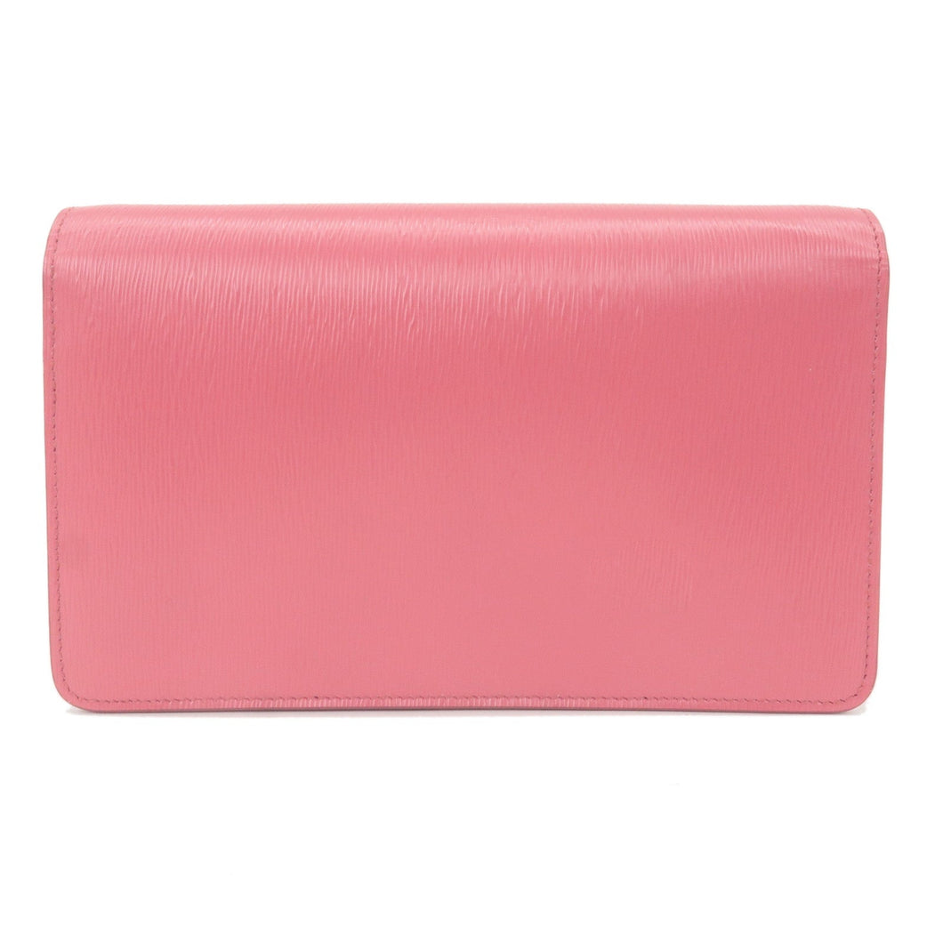 Prada Logo Leather Shoulder Wallet Bag Pink 1BP016