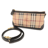 BURBERRY Nova Plaid PVC Leather Shoulder Bag Beige Brown