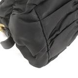 Prada Logo Nylon Leather 2Way Bag Hand Bag Black NERO BN1407