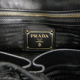 Prada Logo Nylon Leather 2Way Bag Hand Bag Black NERO BN1407