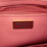 Prada Logo Saffiano Lux Leather 2Way Bag Hand Bag Pink BL0837