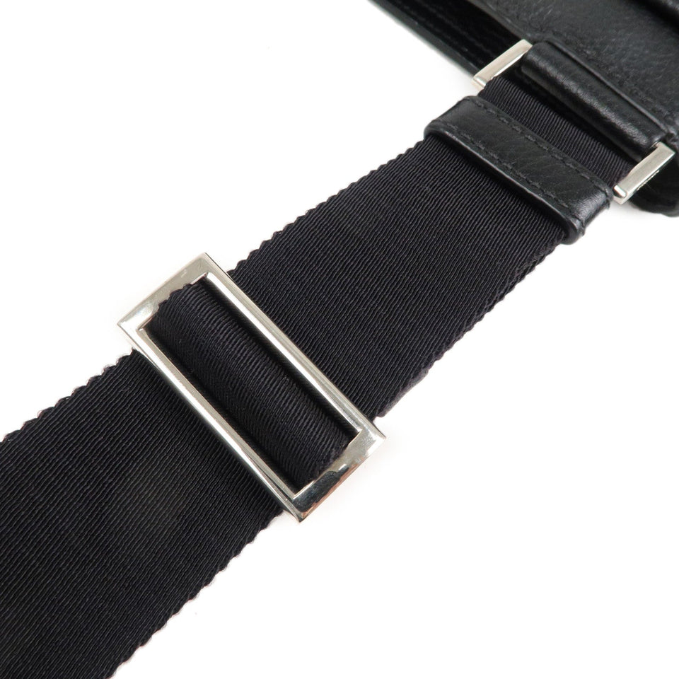 Prada Logo Leather Shoulder Bag Hand Bag Black 2VH019