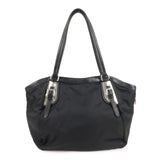Prada Nylon Leather Tote Bag Shoulder Bag Black BR4007