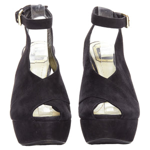Christian Dior scaled leather suede platforms