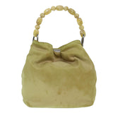 CHRISTIAN DIOR Maris Pearl Hand Bag Nylon Khaki  37035