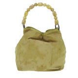 CHRISTIAN DIOR Maris Pearl Hand Bag Nylon Khaki  37035