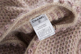 Chanel 2004 Fall Pink Shimmer Button Up Sweater SZ 38