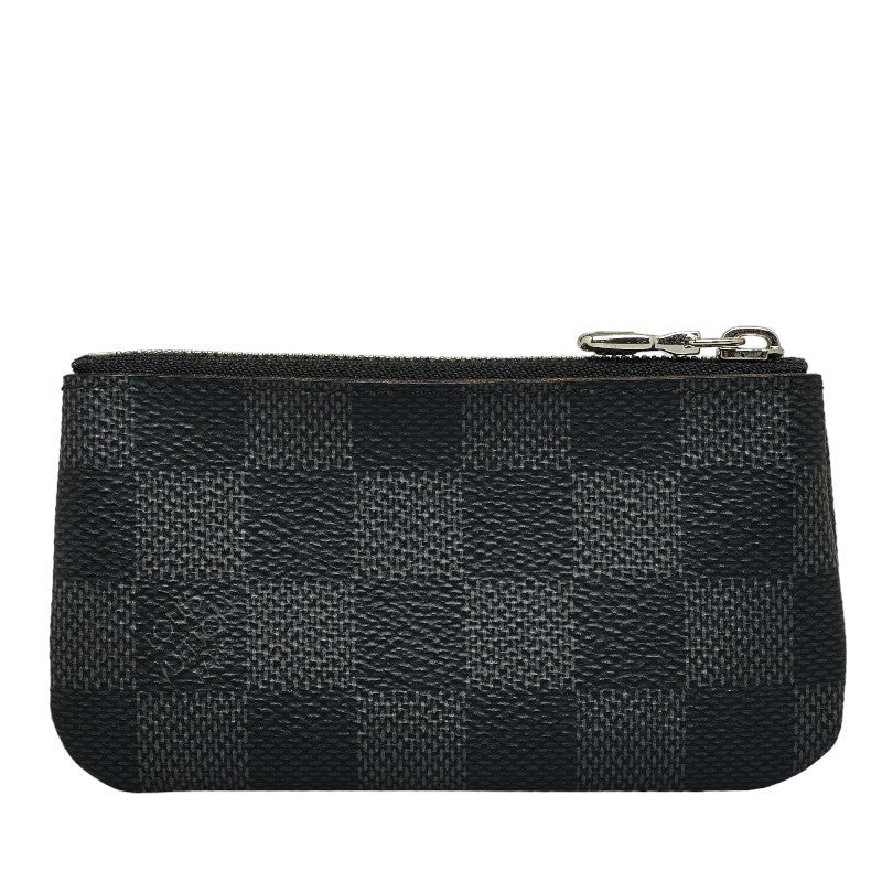 Louis Vuitton Damiere Graphite Poschet Crane Coin Case N60155 Black PVC Leather Men Louis Vuitton