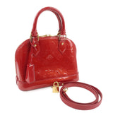 Louis Vuitton Monogram Vernis Alma BB 2Way Shoulder Bag Red M91606