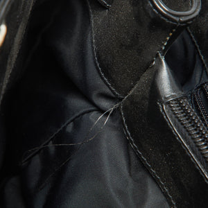 Dior Black Oblique Canvas And Leather Belt Jean Pocket Bag