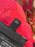 Prada Red & Gold Midi Dress with Floral & Bow Detail Size IT 40 (UK 8)