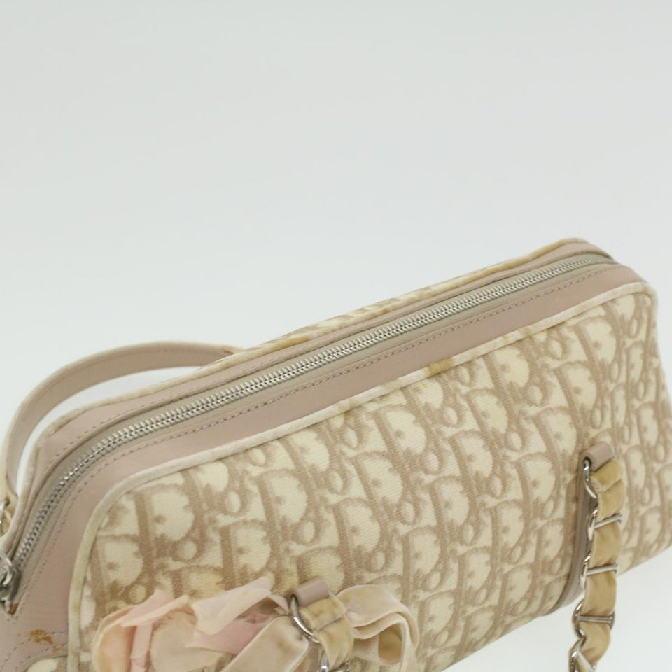 CHRISTIAN DIOR trotter romantic Flower Shoulder Bag Beige 03-BO-1025  37747