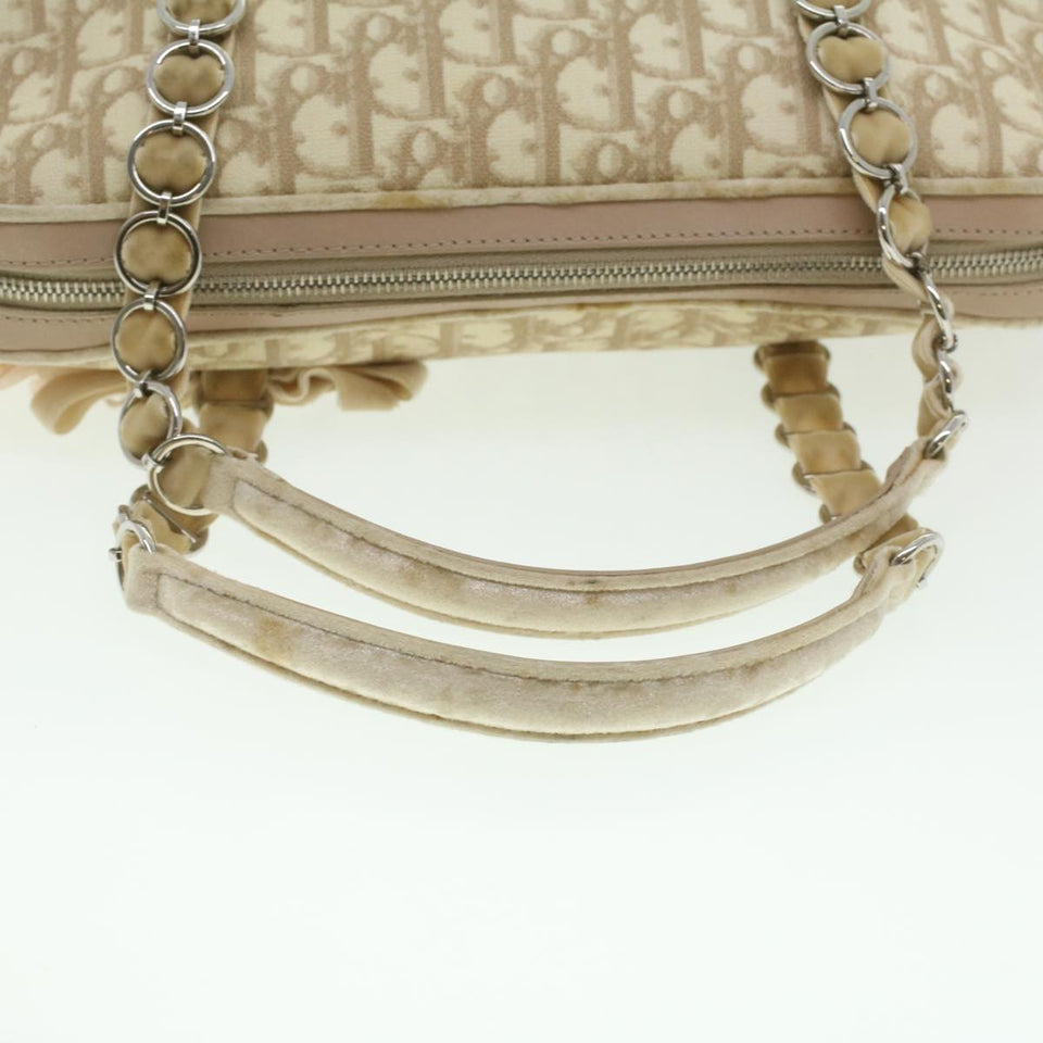 CHRISTIAN DIOR trotter romantic Flower Shoulder Bag Beige 03-BO-1025  37747