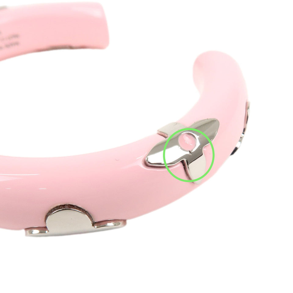 Louis Vuitton Jonc Daily Monogram Bangle M Pink Silver M63113