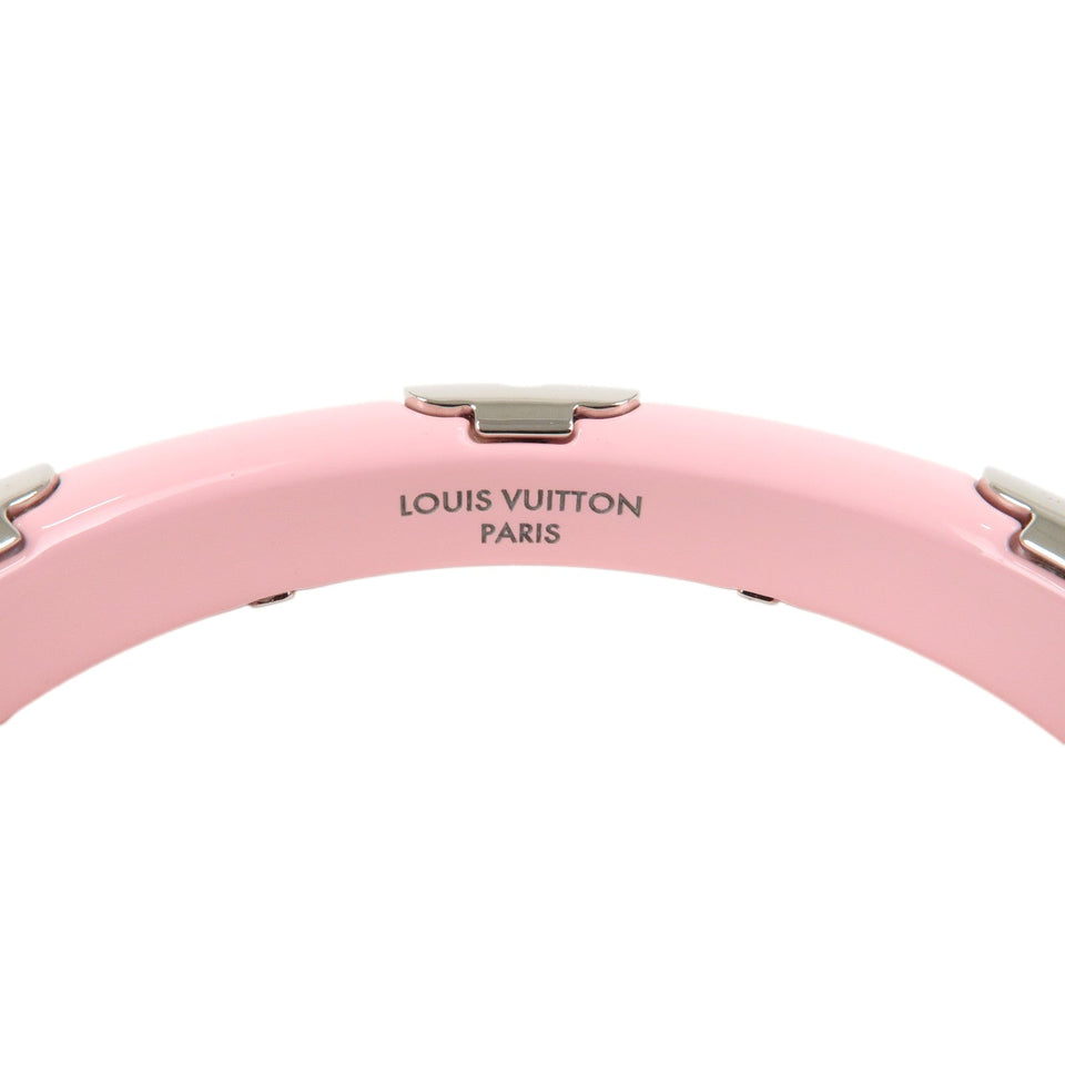 Louis Vuitton Jonc Daily Monogram Bangle M Pink Silver M63113