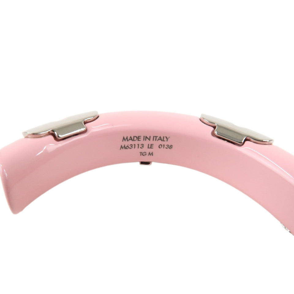 Louis Vuitton Jonc Daily Monogram Bangle M Pink Silver M63113