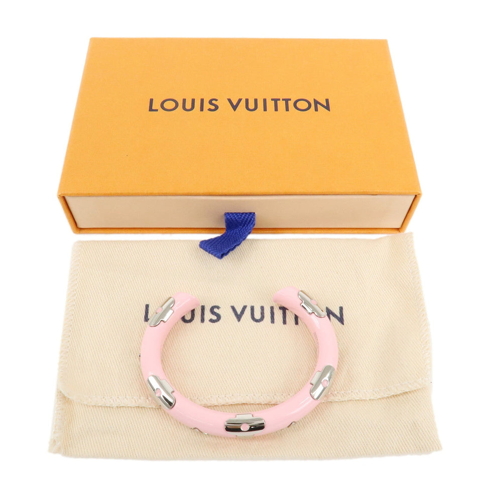 Louis Vuitton Jonc Daily Monogram Bangle M Pink Silver M63113