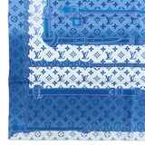 Louis Vuitton Monogram Confidential Silk 100% Scarf Blue M76347