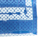 Louis Vuitton Monogram Confidential Silk 100% Scarf Blue M76347