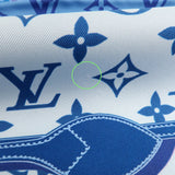 Louis Vuitton Monogram Confidential Silk 100% Scarf Blue M76347