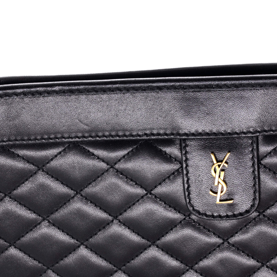 Victoire Chain Clutch Quilted Leather