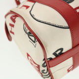 CHRISTIAN DIOR Hardcore Boston Bag Canvas White Red BO B 0024  39290