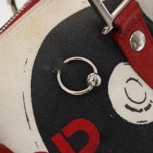 CHRISTIAN DIOR Hardcore Boston Bag Canvas White Red BO B 0024  39290