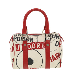 CHRISTIAN DIOR Hardcore Boston Bag Canvas White Red BO B 0024  39290