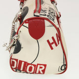 CHRISTIAN DIOR Hardcore Boston Bag Canvas White Red BO B 0024  39290