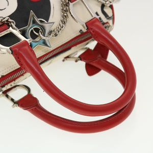 CHRISTIAN DIOR Hardcore Boston Bag Canvas White Red BO B 0024  39290