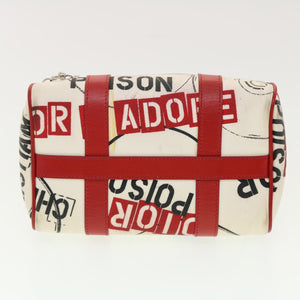 CHRISTIAN DIOR Hardcore Boston Bag Canvas White Red BO B 0024  39290