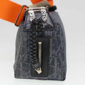 CHRISTIAN DIOR Trotter Canvas Flight Shoulder Bag Navy Orange  39354A