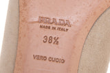 Prada Nude Suede Fringe Tassel Flats SZ 38.5