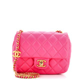 CHANEL Coco de Toi Heart Chain Square Flap Bag Quilted Lambskin Mini