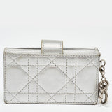 Dior Silver Cannage Leather Lady Dior 5 Gusset Card Holder..