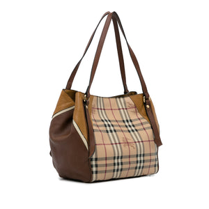 Tan Burberry Haymarket Check Canterbury Tote