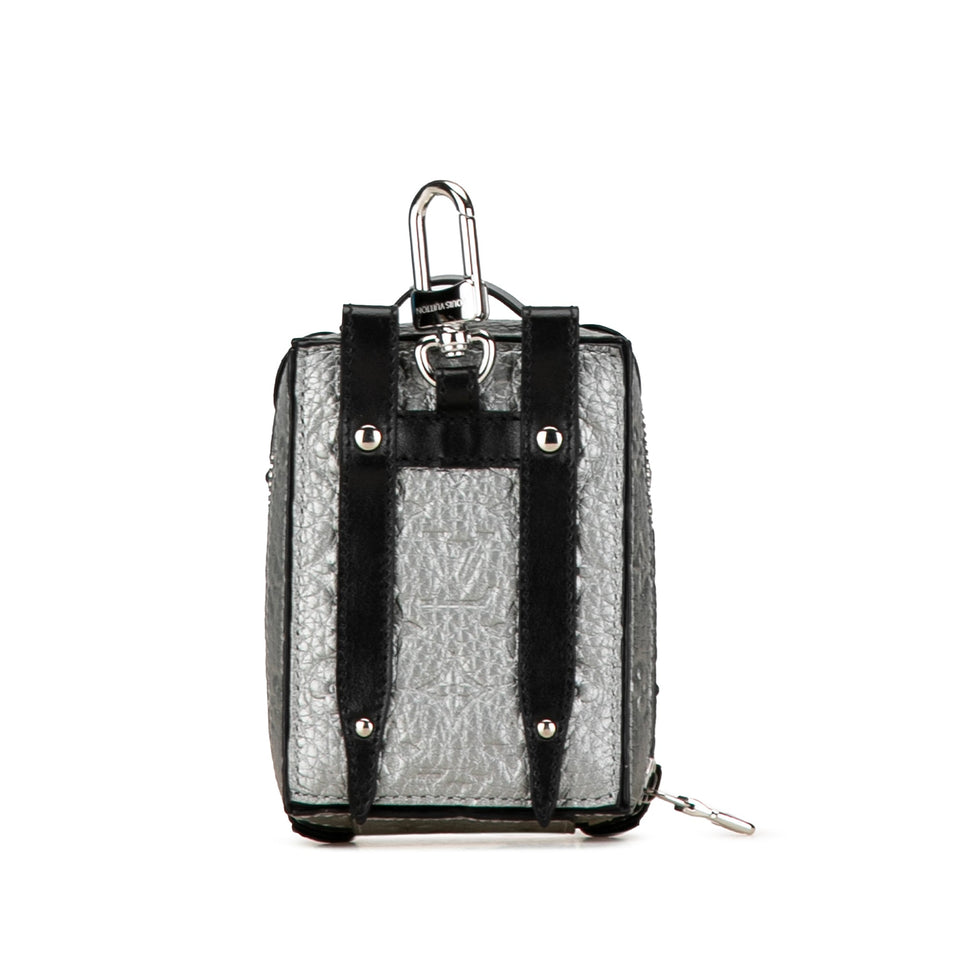 Silver Louis Vuitton Monogram Taurillon Soft Trunk Bag Charm and Key Holder