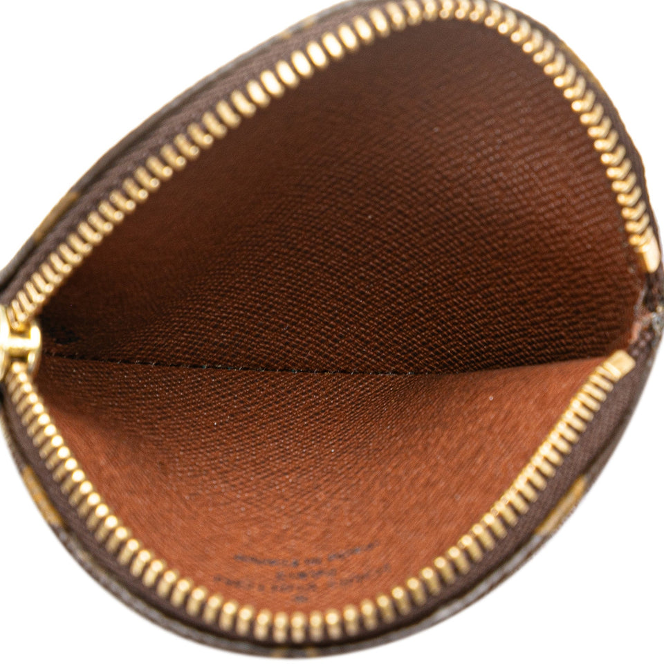 Brown Louis Vuitton Monogram Porte Monnaie Coin Pouch