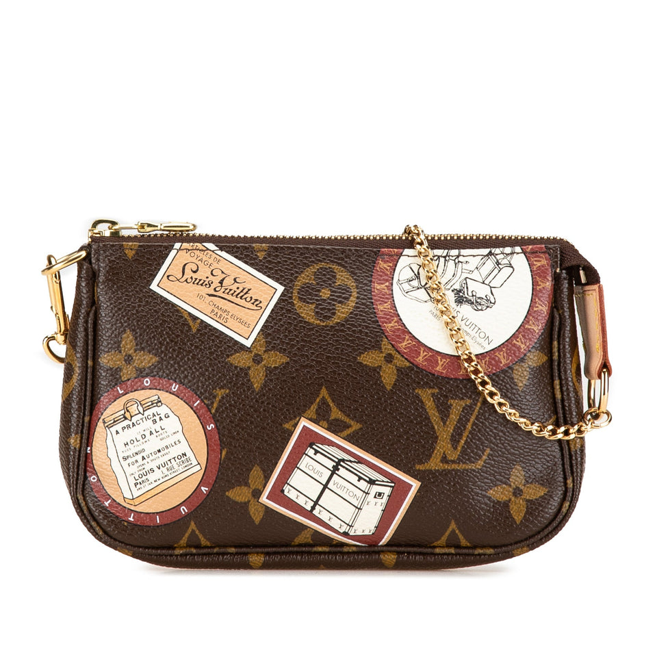 Brown Louis Vuitton Monogram Patch Mini Pochette Accessoires Handbag