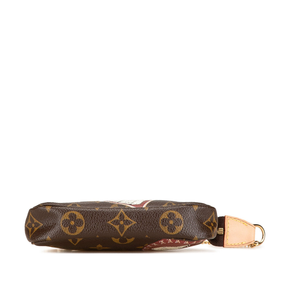 Brown Louis Vuitton Monogram Patch Mini Pochette Accessoires Handbag