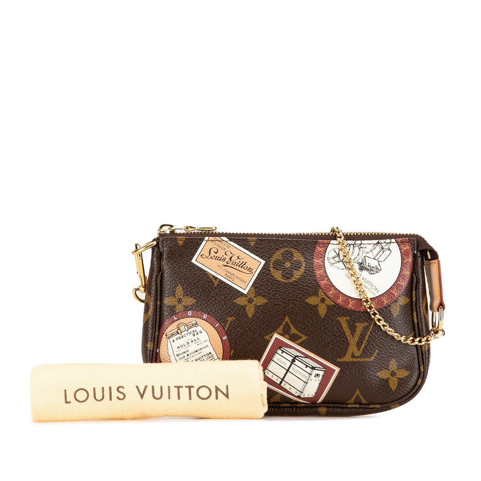 Brown Louis Vuitton Monogram Patch Mini Pochette Accessoires Handbag